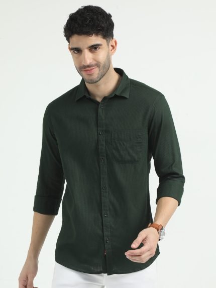 Agnira Dark Forest Normal Collar Subtle Stripe Shirt